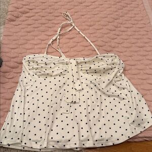 White Polka Dot Halter Top